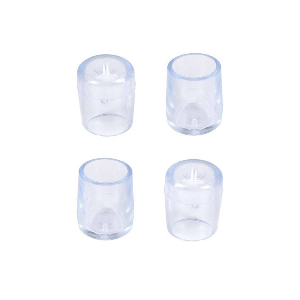 4Pcs Transparent Rubber Furniture Table Chair Leg Floor Feet Cap Cover Protector 15mm