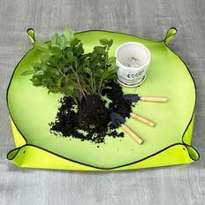 1 st Plantomplanteringsmatta, vikbar krukväxtmatta för vattning Transplantering, vattentät inomhusväxter Suckulenter Trädgårdsbricka - Grön (50*50 cm,100*100 cm,75*75 cm)