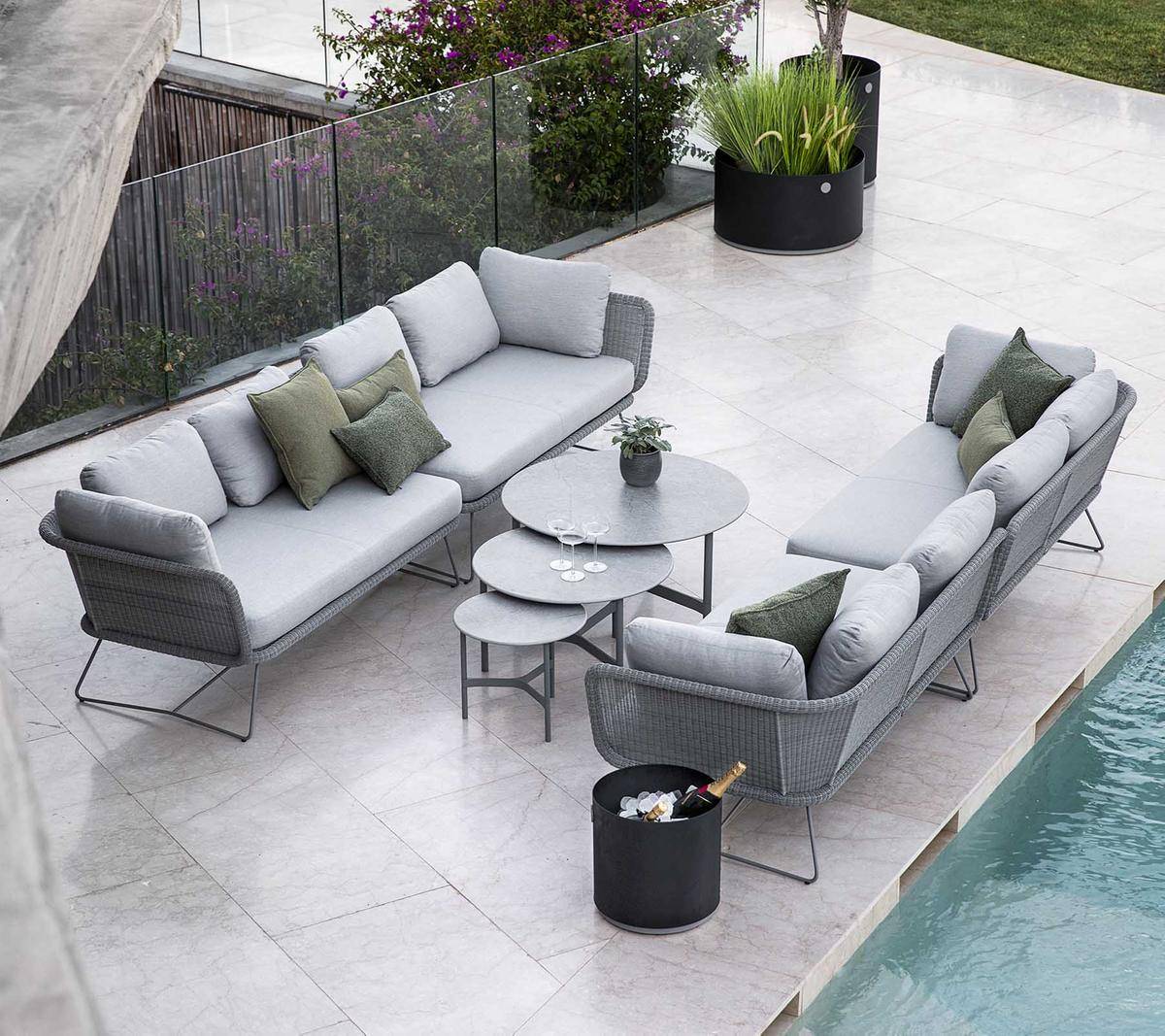 Horizon loungeserie - 2-pers. sofa, venstre / Cane-line Weave - Black