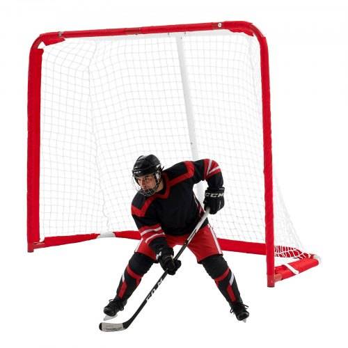 VEVOR Street Hockeymål, Robust Stål Street + Rullhockeynät, Slitstarkt Hockeynät för inomhus- och utomhusbruk, Lätt och Portabel Träning, Enkel Montering för Parkgarage, 142x113 cm