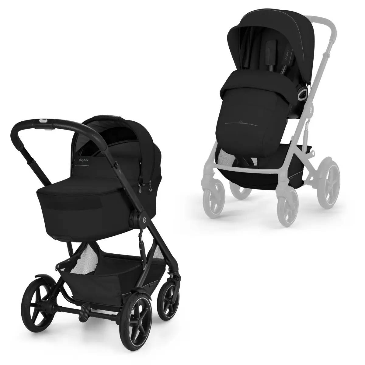 Cybex Talos s lux blk incl. hopfällbar liggdel moon black