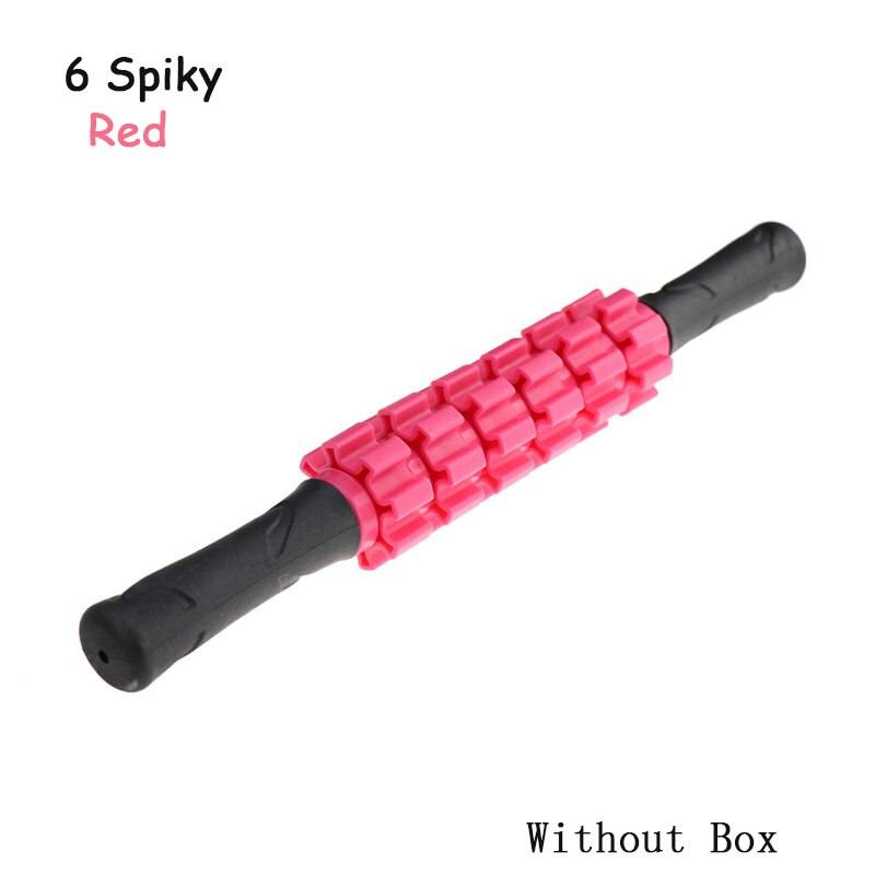 6/9 spiky yoga massage roller stick point stick pilates muskel fysioterapi avlasta massage verktyg fitnessutrustning - Röd 6 taggig