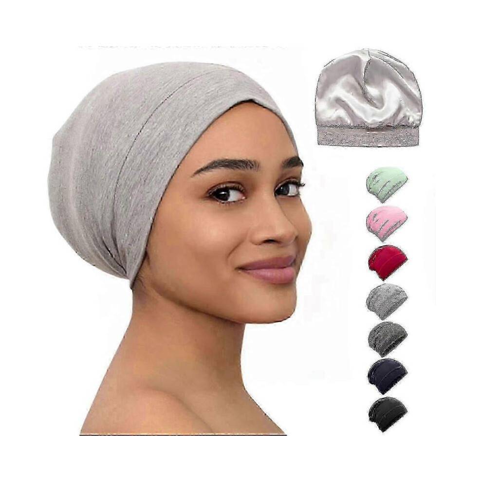 (Light Gray) Bonnet Silk Bonnet For Sleeping Satin Bonnet Hair Bonnets Black Women Silk Sleep-Good