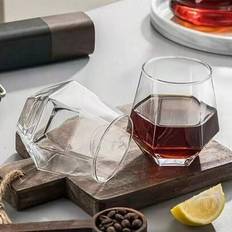 1/6 st 10oz/300ml whiskyglas geometriska glasmuggar - termostötssäkra, eleganta whiskyglas, mångsidiga dricksglas för varma och kalla drycker, juice, - Multifärgad (Genomskinlig 1 st,Transparent 6-pack)