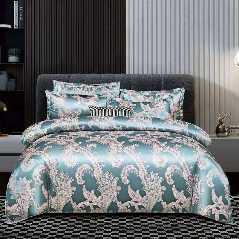 Jacquard Bedding Set Single Double Queen King Size Duvet Cover European Light Luxury Skin-Friendly Soft Fabric Quilt Cover