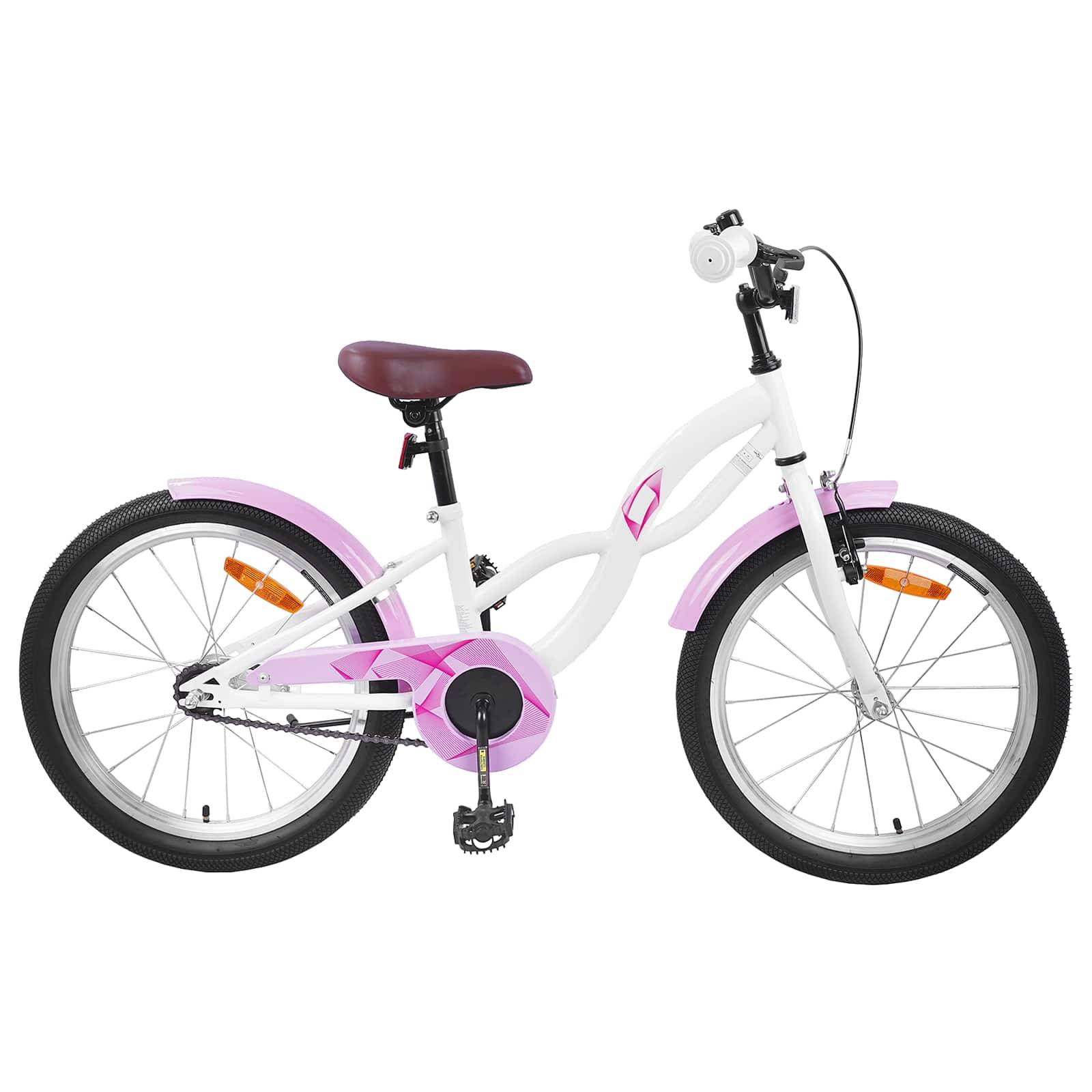vidaXL Børnecykel 18 tommer til 5-7 år gammel Hvid