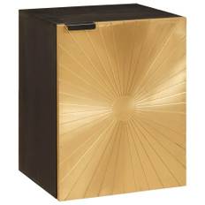 vidaXL Badrumsskåp Svart och Guld 38 x 33 x 48 cm massivt mangoträ