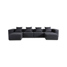VERONA Modul U-sofa i polyester 415 x 207 cm - Antracit