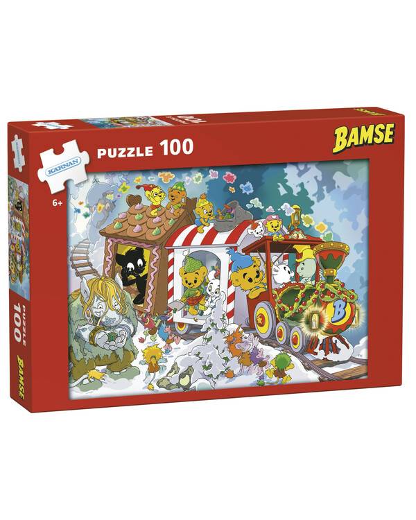 Puslespil Bamse fejrer jul 100 brikker