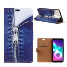 Zipper läder Samsung Galaxy A6 (2018) fodral med plånbok - Flerfärgad