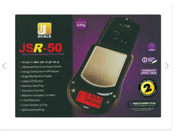Jennings JSR5 Digital Pocket Scale 50g – 0.01g