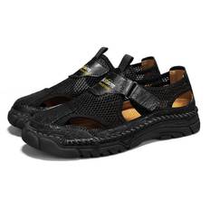 Summer Men's Casual Closed Toe Sandals Large Size Casual Sneakers Sandals for Men Mens Hiking Sandals 38 svart