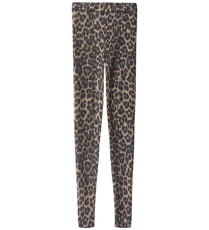 Molo Leggings - Nadine Wool - Brushed Leo - Molo - 9-10 år (134-140) - Leggings