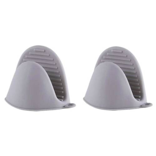 Grydelapper I Silikone, 2-Pak Grå, Til Airfryer