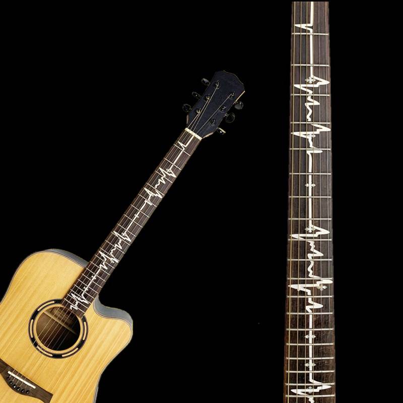 Gitarr greppbräda dekaler inlägg klistermärke gitarr hals headstock guitarra bas ukulele tunn klistermärke guitarra tillbehör - 1