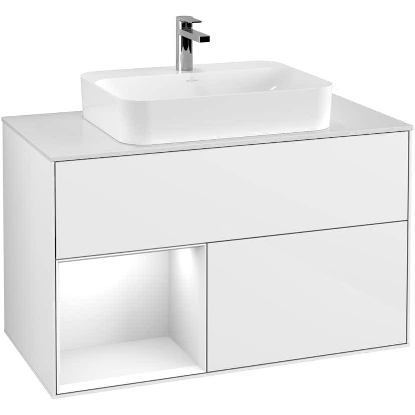 Tvättställsskåp Villeroy & Boch Finion med 2 Lådor Hylla och Bänkskiva för Ytmonterat Tvättställ