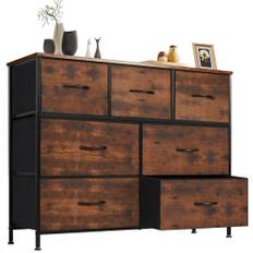 Sweetcrispy Kommode für Schlafzimmer, breite Schublade Kommode, 7 Stoffschubladen mit Griffen, Schrank, TV Stand für Schlafzimmer, Schrank, Wohnzimmer, Kinderzimmer