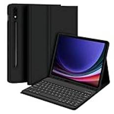 Tangentbord Fodral för Samsung Galaxy Tab Galaxy Tab S8+/S8 Plus 2022 12.4 tum (SM-X800/SM-X806),Slim Cover med avtagbart Bluetooth 5.0 tangentbord med S Pen-hållare