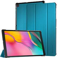 EasyAcc Hülle Kompatibel mit Samsung Galaxy Tab A 10.1 2019 T510 T515 - Ultra Dünn mit Standfunktion Slim PU Leder Pfauenblau