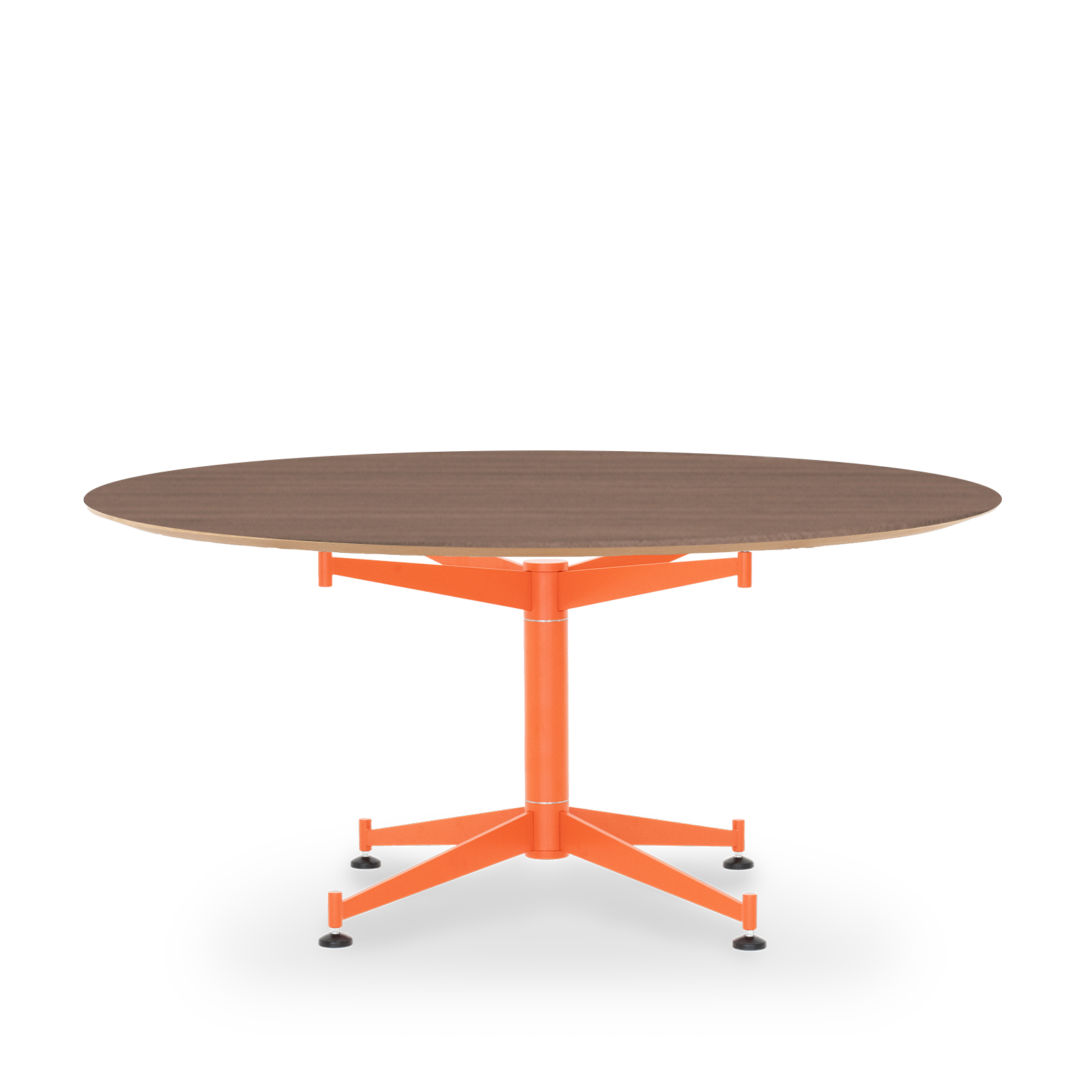 Star Table / Veneer B2B - 73-75 / Ø160 Veneer / Matte dark stained Rot orange