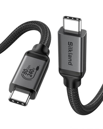 Silkland USB4 V2.0 für Thunderbolt 5 Kabel 1,5M USB-IF-Zertifiziert 80Gbps