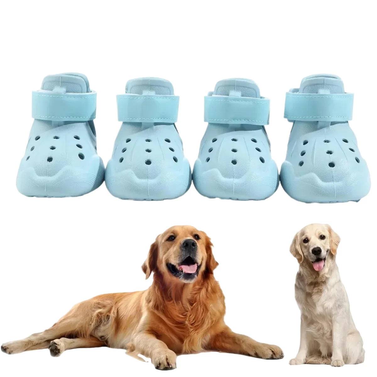 Waterproof Dog Boots with Non-Slip Sole - 4PCS-BLUE / Size1 - 1.61X1.18in (Size1 - 1.61X1.18in)