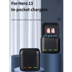 TELESIN Portable Battery Charger 3 Slots Fast Charging for GoPro Hero 13 Battery GoPro Hero 13 Black