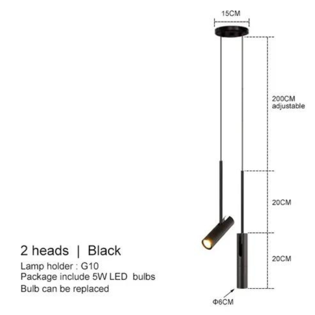Elegant LED Taklampa för Stämningsfulla Sovrum – 15m² - Svart | Dubbel / Varm Vit