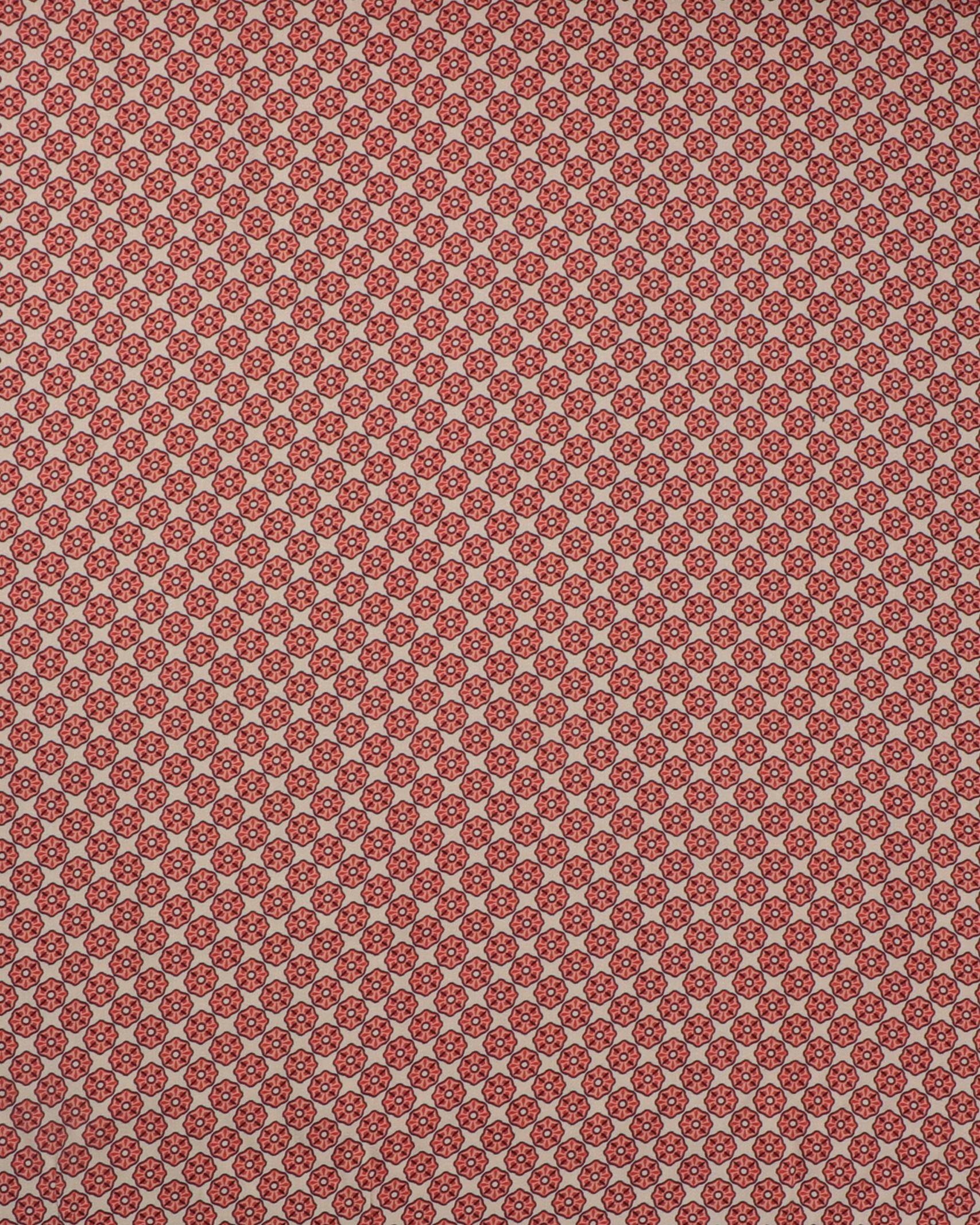 Cremefarvet med mønster i beige og orange - Viskose - 100% Viskose