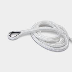Blyad ankarlina med rostfri kaus, flätad polyester, Ø14 mm, 50 meter (bly hela längden - för ankarspel), vit