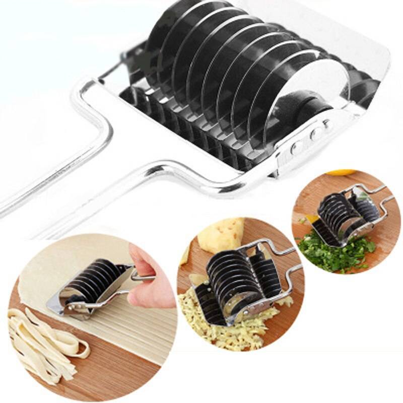 Rostfritt stål manuell pasta halkfritt handtag skärmaskin pressmaskin nudelskuren schalottenlök cutter spaetzle bakverk verktyg för kök