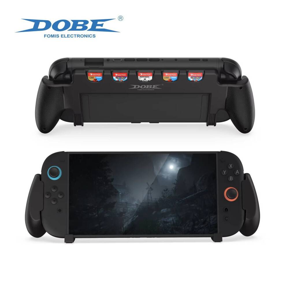 Kompatibel med Nintendo Switch2Grip – Alt-i-en-holder med opbevaring til spillekort, ergonomisk skridsikkert design