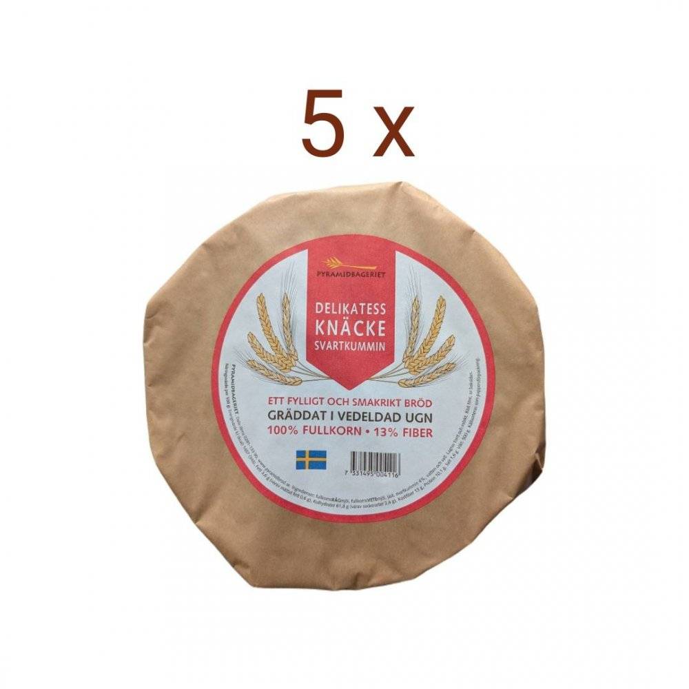 5 st Delikatessknäcke Svartkummin 500 g - Pyramidbageriet