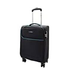 A1 FASHION GOODS 4-hjuls resväska ultralätt mjukt bagage expanderbar TSA-lås resväska kvicksilver svart, Svart, Cabin: H55 x L37 x W20, 2.5 kg, 30L, Resväska