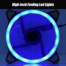 120mm Case Fan, Cooling Fan PC 12cm 120mm Ultra Silent 3Pin 4Pin PC CPU Case Cooler Cooling Fan PC Fans 2 LED RINGS