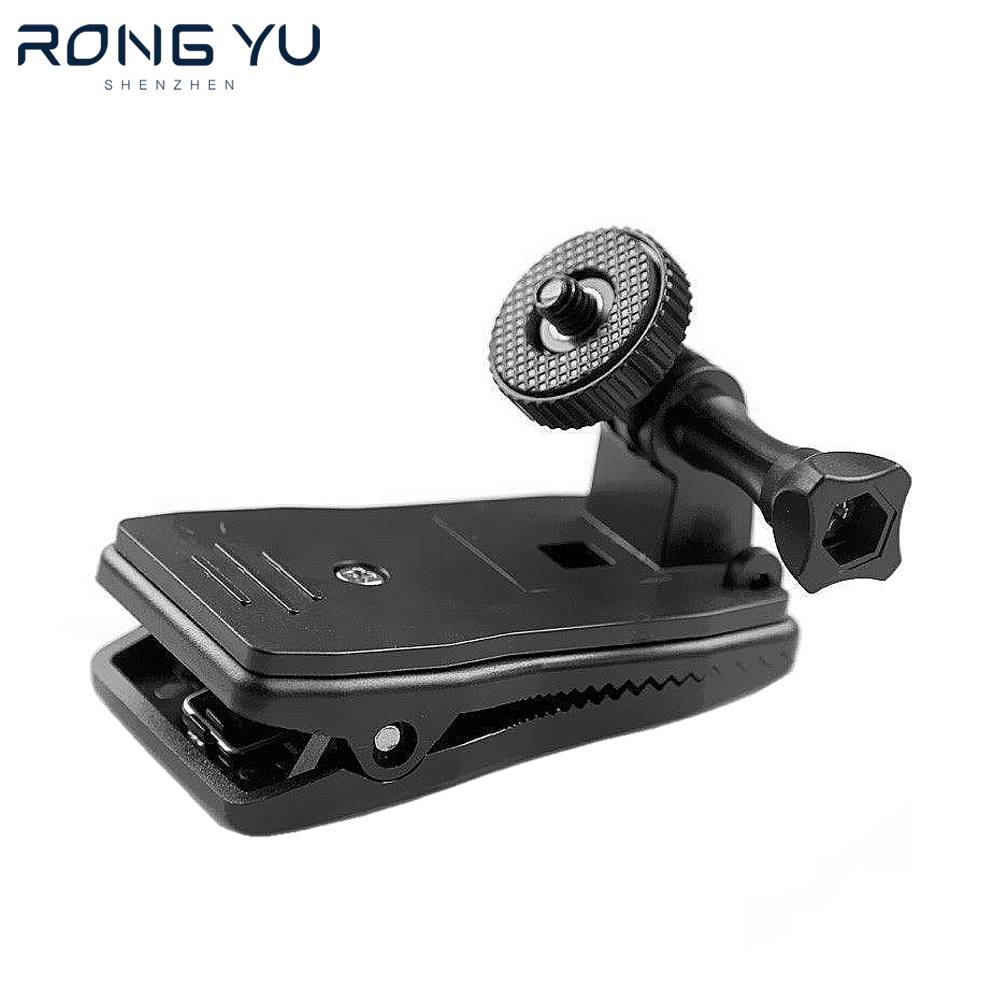 360 Degree Rotary Backpack Hat Clip Clamp Mount for Gopro Hero 13 12 11 9 for Insta360 X3 X4 SJCAM C100+ Go Pro Camera Accessory