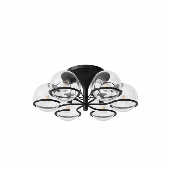Model 2042/6 Taklampa Transparent Glass/Black