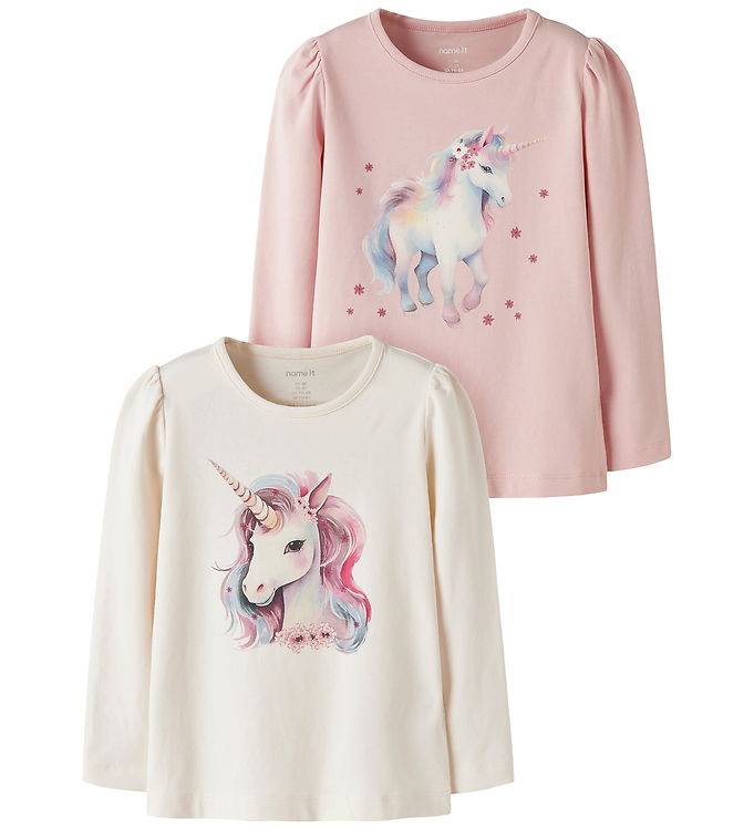 Name It Bluser - 2-pak - NmfKimia - Antique White/Lotus - Name It - 3 år (98) - Bluse