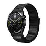 Niboow 22 mm armband för Huawei Watch GT 3 Pro 46 mm/GT 3 46 mm/GT Runner/GT 2 46 mm/GT 2e/GT 2 Pro/GT Classic/GT Sport Active, nylonbyte armband för Huawei Watch 3/3 Pro/Honor GS Pro-svart