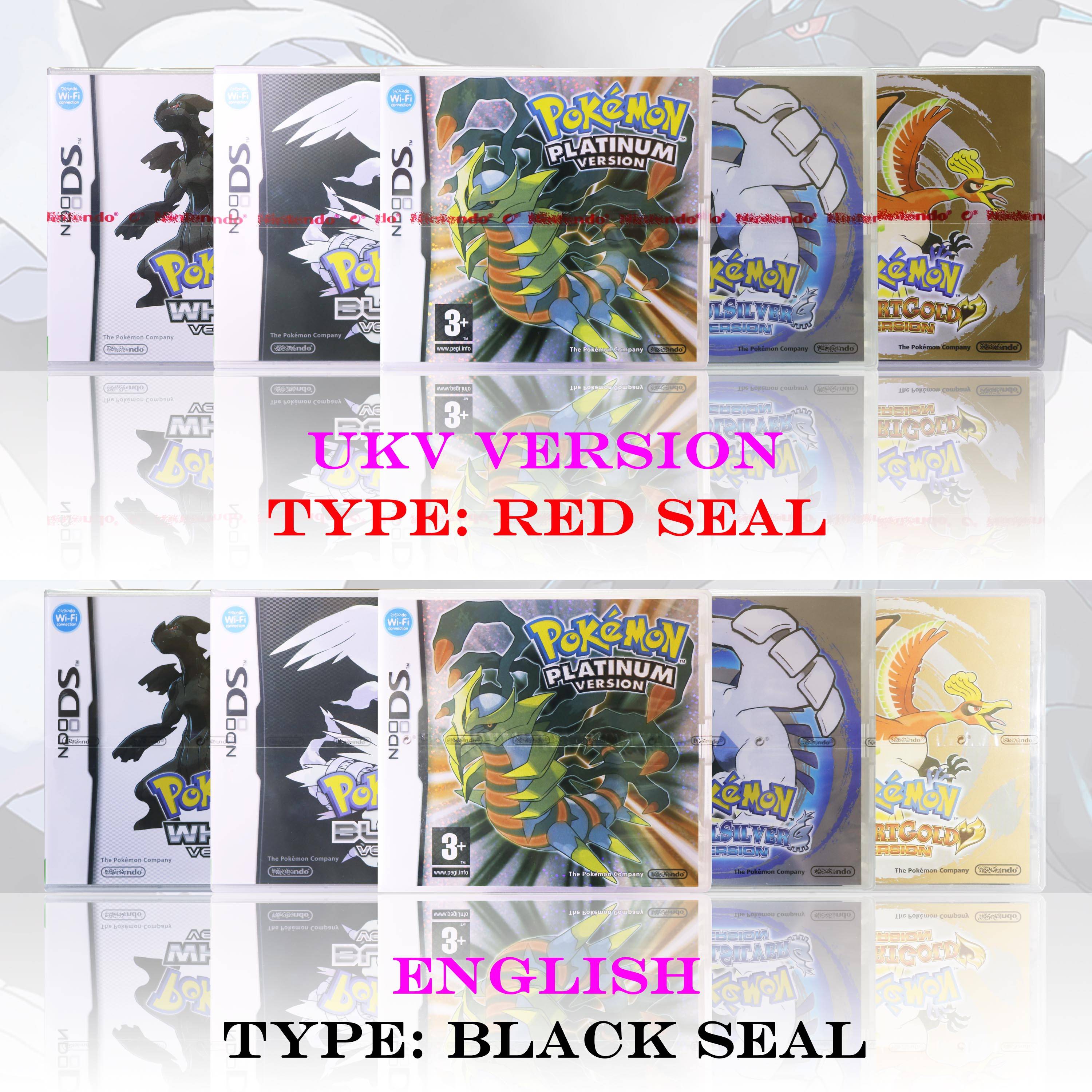 UKV Version Pokémon Platinum Black White New Sealed Package With Box and Manuals DS Video Game Cartridge For DS 2DS 3DS Console