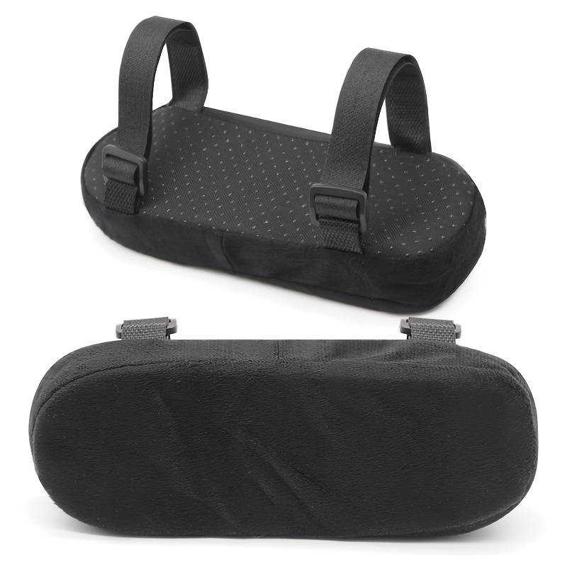 2pcs Ergonomic Memory Foam Office Chair Armrest Cushions With Elbow Support, Breathable Mesh & Durable Plastic Frame For Desk Chairs