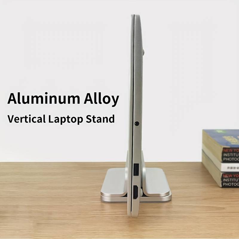 TEMU Vertical Laptop Stand Holder, Desktop Aluminum Stand For Macbook With Adjustable Dock Size, Fits All For Macbook, Surface, And Gaming Laptops (up To 17.3 Inches)