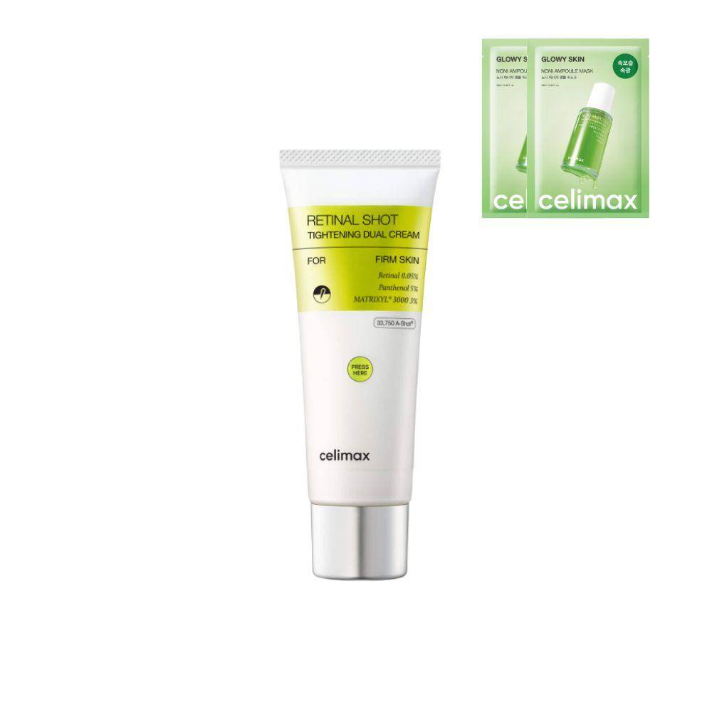 celimax THE VITA-A Retinal Shot Återstramande Dubbelkräm 50ml(1,69 fl. uns)+Noni Energigivande Ampullmask 2 st