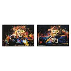 Samtida Svart Canvas Konst - Set om 2