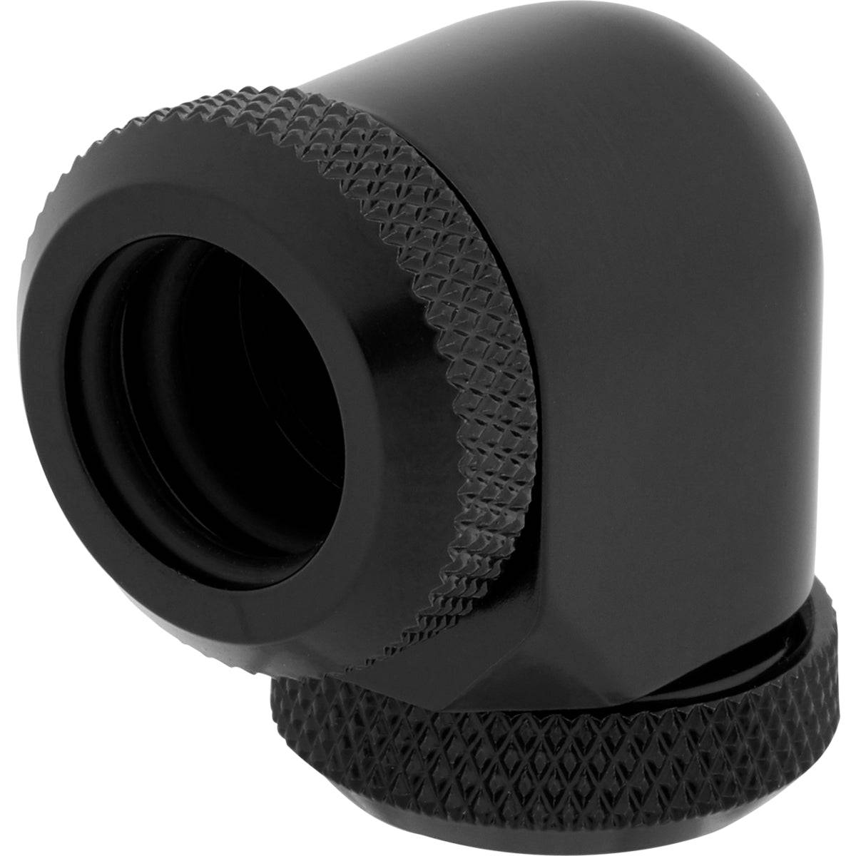 CORSAIR Hydro X Series XF Hardline 90° 12mm OD Vinklet fitting til flydende kølesystem 2-pack Sort Vandkøling - Forventet levering: 6 hverdage