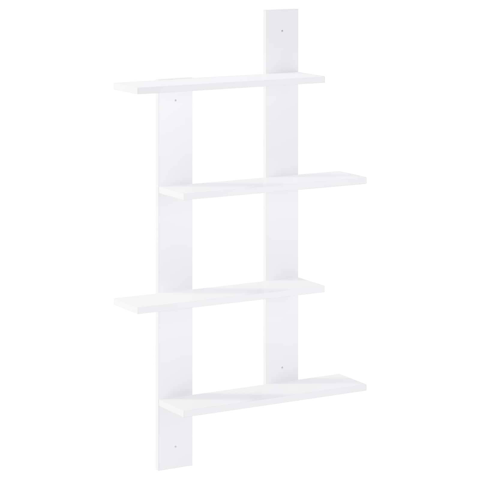 vidaXL Væghylde Hvid 61 x 13,5 x 105 cm Konstrueret træ