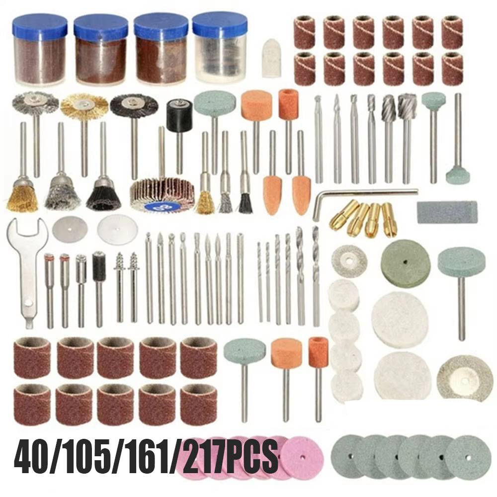 Rotary Tool Accessory Set for Power Drills, Compatible with Dremel, Includes Grinding, Polishing, Mini Saw Blades, and