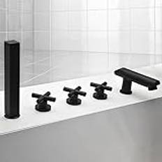 bath mixer tap black 5 hole deck mount bath shower tap, bath shower mixer tap and shower kit e