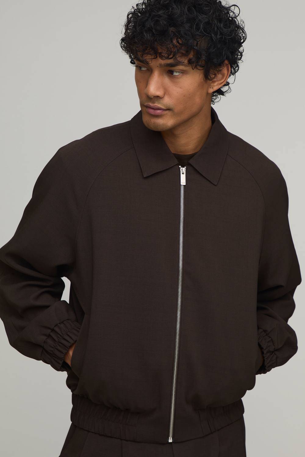 Tailored Co-Ord Regular Fit Trucker Jacket | Chocolate | Size XL