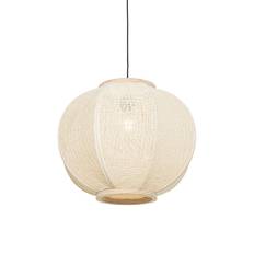 Smart pendellampe naturfarvet stof 48 cm inkl. Wifi G95 - Rob